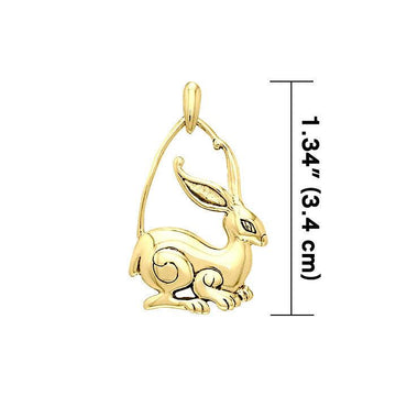 Rabbit Solid Gold Pendant GPD2996 - Jewelry